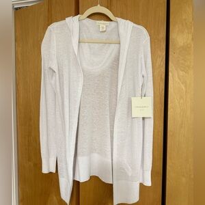NWT!! Cynthia Rowley White Open-Front Cardigan Size XS
